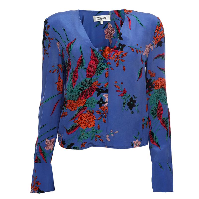 Blusa-Diane-von-Furstenberg-Estampada-Azul