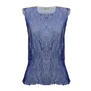 Blusa Emilio Pucci Plissada Azul e Branco