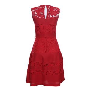 Vestido Carolina Herrera Renda Vermelho