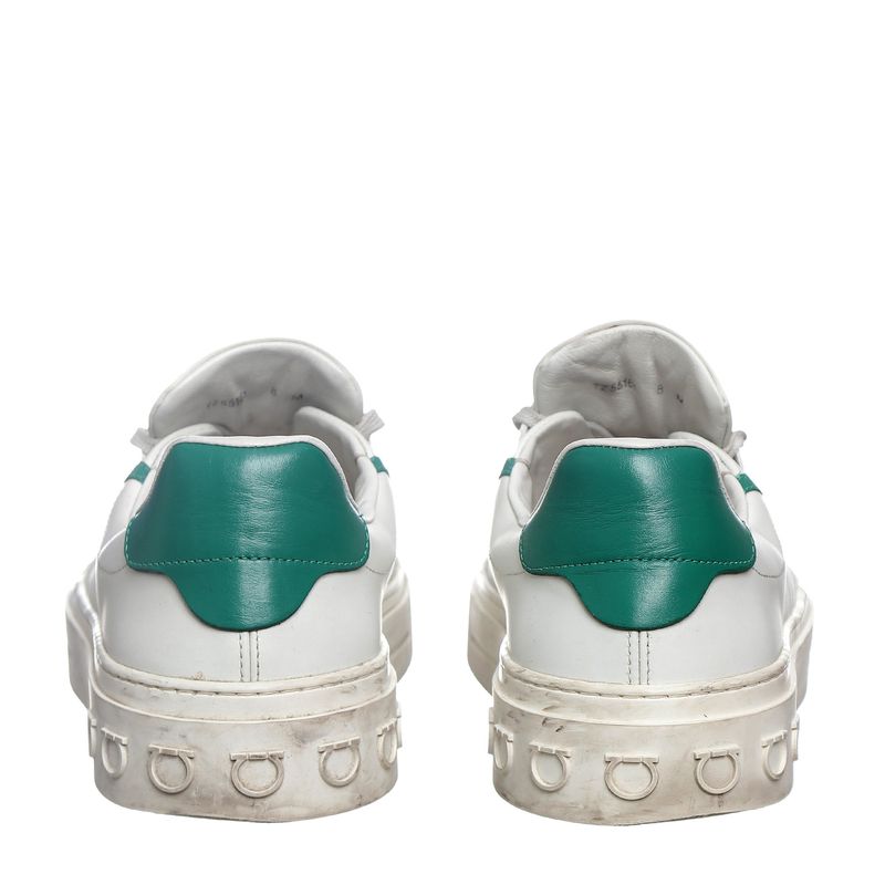 Tenis-Salvatore-Ferragamo-Gancini-Branco-e-Verde