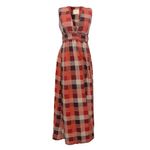 Vestido-Framed-Xadrez-Laranja