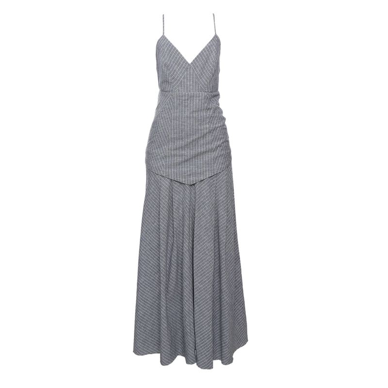 Vestido-Cris-Barros-Listrado-Linho-Azul