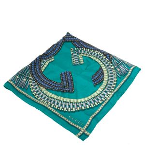 Lenço Gucci Seda Estampado Verde