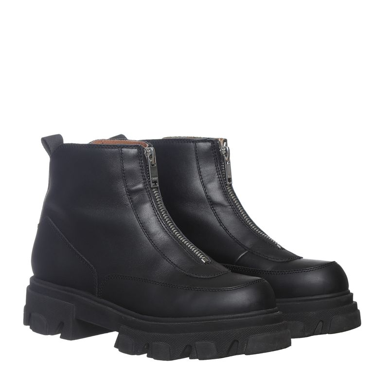 Bota-Ganni-Ziper-Couro-Preta