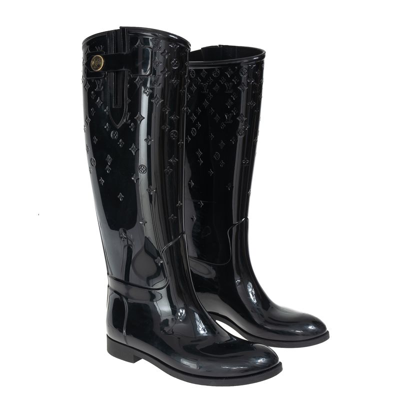 Bota-Louis-Vuitton-Galocha-Monograma-Preta
