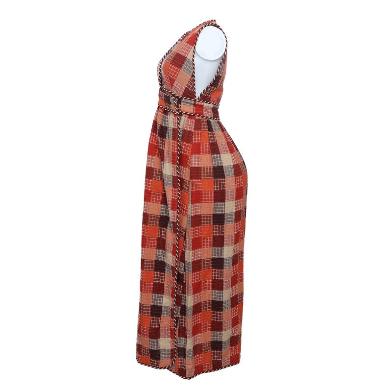 Vestido-Framed-Xadrez-Laranja