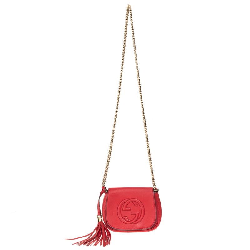 Bolsa-Gucci-Disco-Soho-Chain-Couro-Vermelha