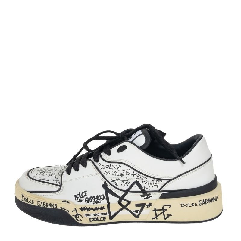 Tenis-Dolce---Gabbana-Couro-Branco-e-Preto