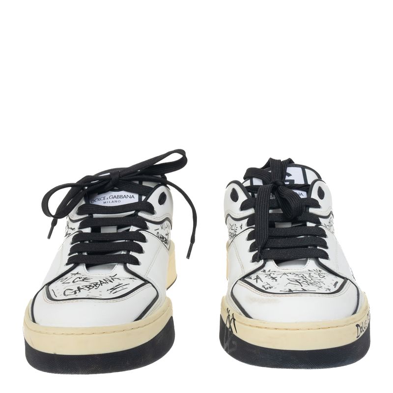 Tenis-Dolce---Gabbana-Couro-Branco-e-Preto