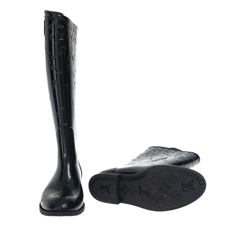 Bota-Louis-Vuitton-Galocha-Monograma-Preta