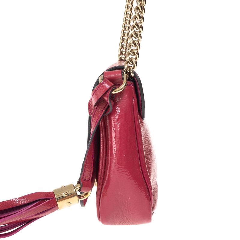 Bolsa-Gucci-Disco-Soho-Chain-Verniz-Cereja