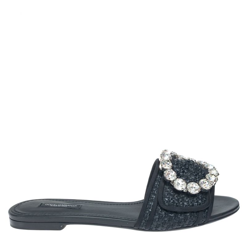 Sandalia-Dolce---Gabbana-Rasteira-com-Cristais-Preta