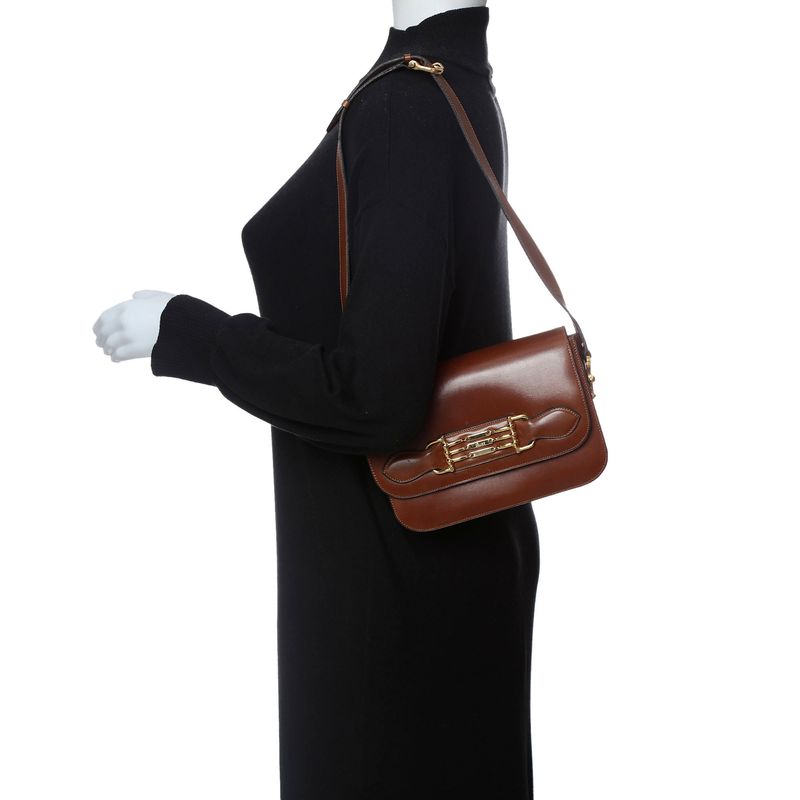 Bolsa-Celine-Vintage-Ferragem-Dourada-Couro-Marrom
