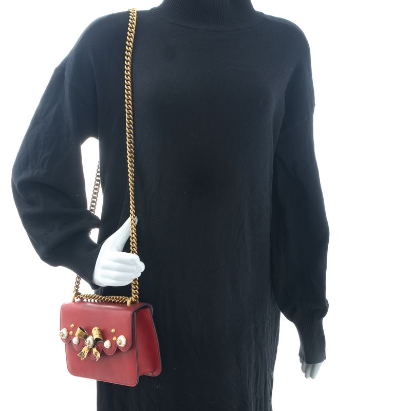 Bolsa-Gucci-Pearly-Peony-Chain-Vermelha