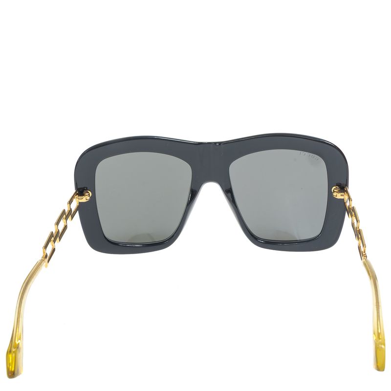 Oculos-Gucci-Maxi-Acetato-e-Corrente-Preto-e-Dourado