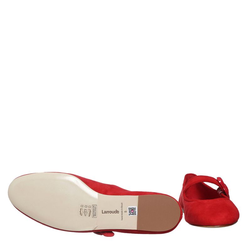 Sapatilha-Larroude-Balllet-Flat-Verona-Camurca-Vermelha-