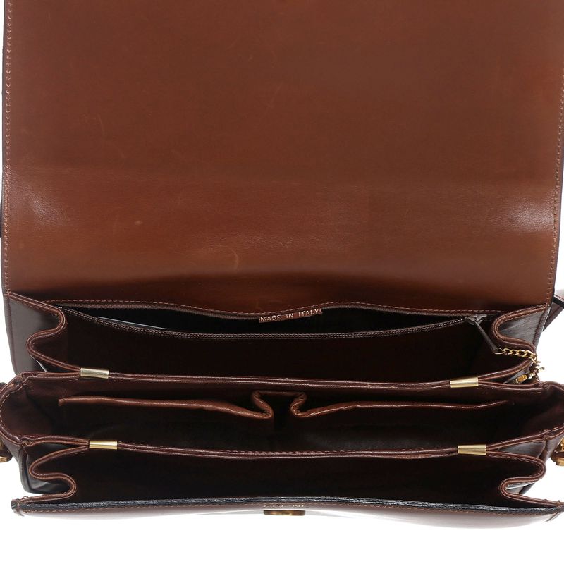 Bolsa-Celine-Vintage-Ferragem-Dourada-Couro-Marrom