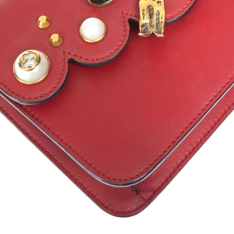 Bolsa-Gucci-Pearly-Peony-Chain-Vermelha