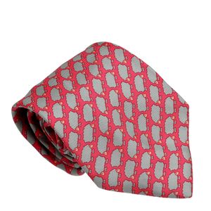 Gravata Hermés Estampada Ovelha Vermelha