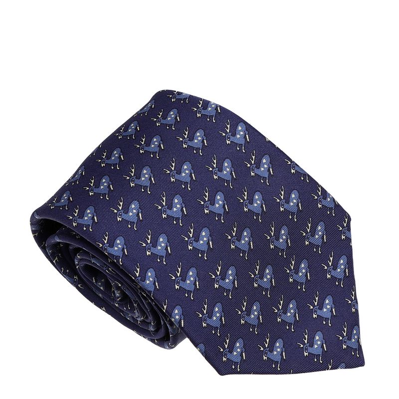 Gravata-Hermes-Estampada-Azul