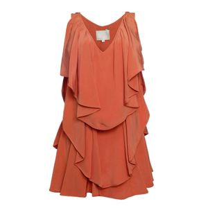 Vestido Paula Raia Camadas Coral