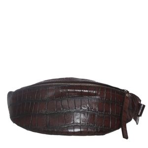 Bolsa Pochete Couro Texturizado Marrom