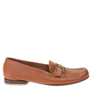 Mocassim Salvatore Ferragamo Fivela Gancini Caramelo