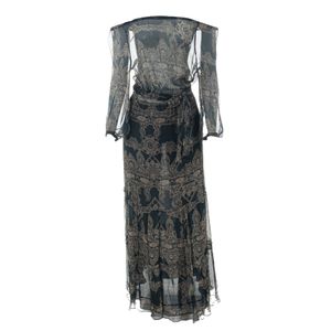 Vestido Adriana Degreas Estampado Preto