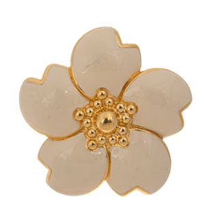 Broche Flor Esmaltado Bege