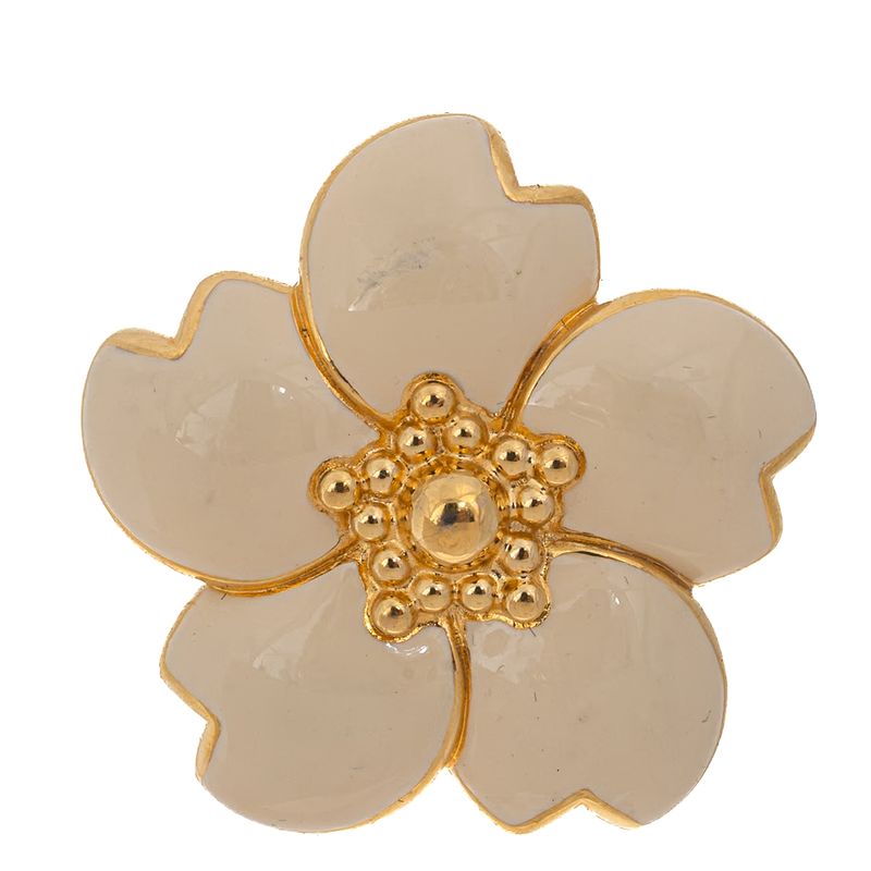 Broche-Flor-Esmaltado-Bege