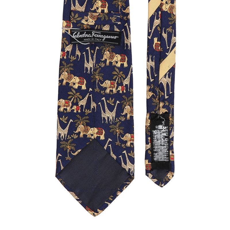 Gravata-Salvatore-Ferragamo-Estampada-Elefante-Azul-