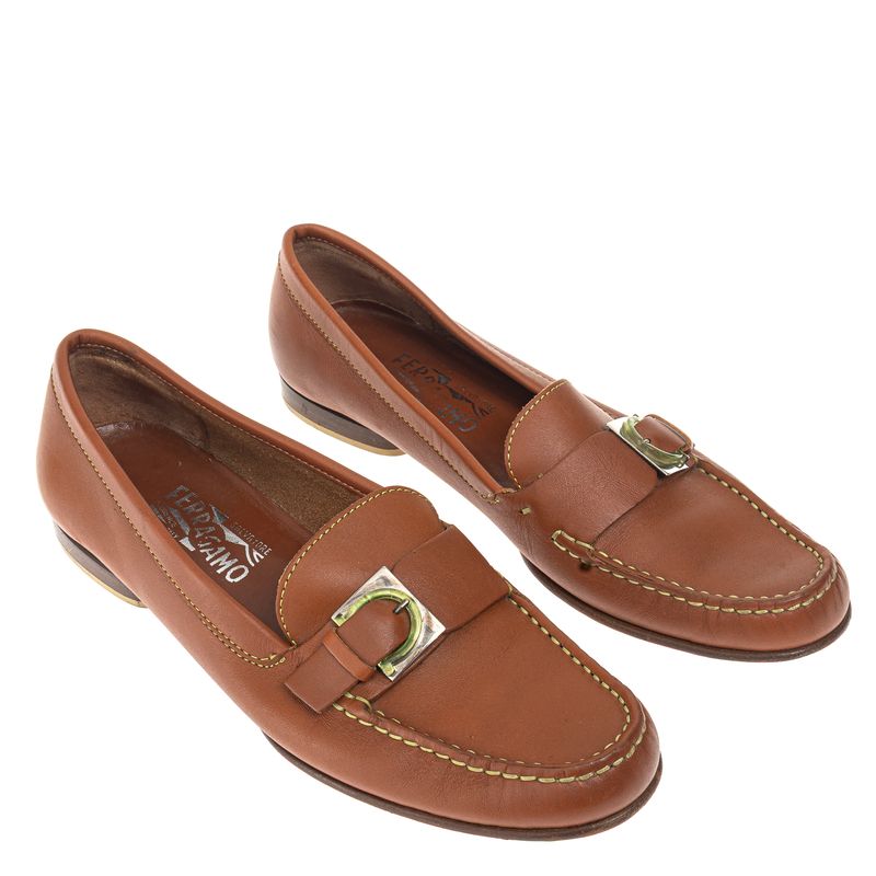 Mocassim-Salvatore-Ferragamo-Fivela-Gancini-Caramelo