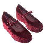 Sapato-Larroude-Blair-Flatform-Veludo-Vinho