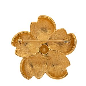 Broche Flor Esmaltado Bege