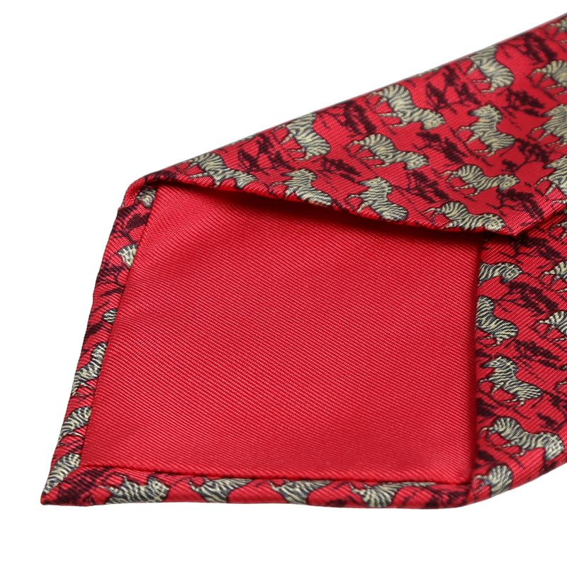 Gravata-Hermes-Estampada-Zebra-Vermelha