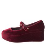 Sapato-Larroude-Blair-Flatform-Veludo-Vinho