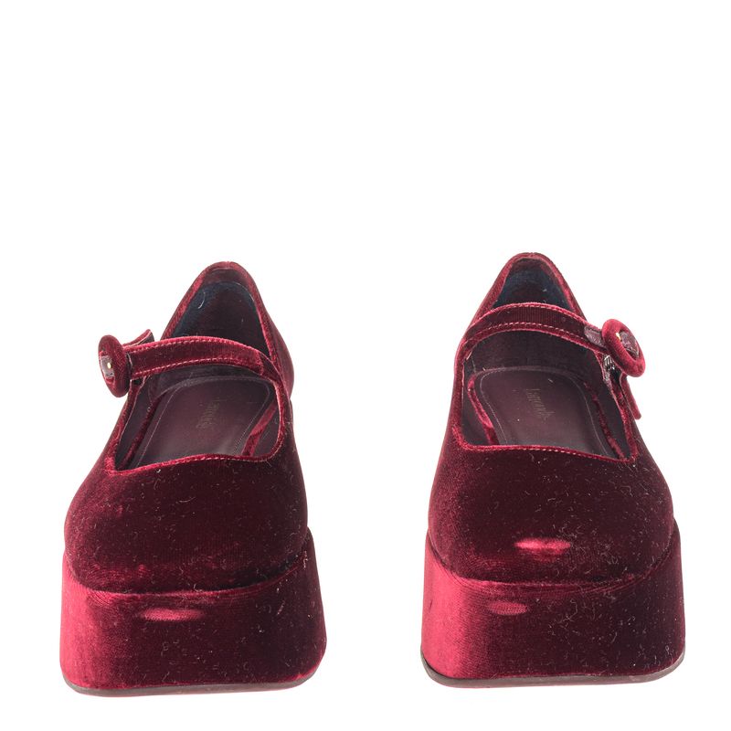 Sapato-Larroude-Blair-Flatform-Veludo-Vinho