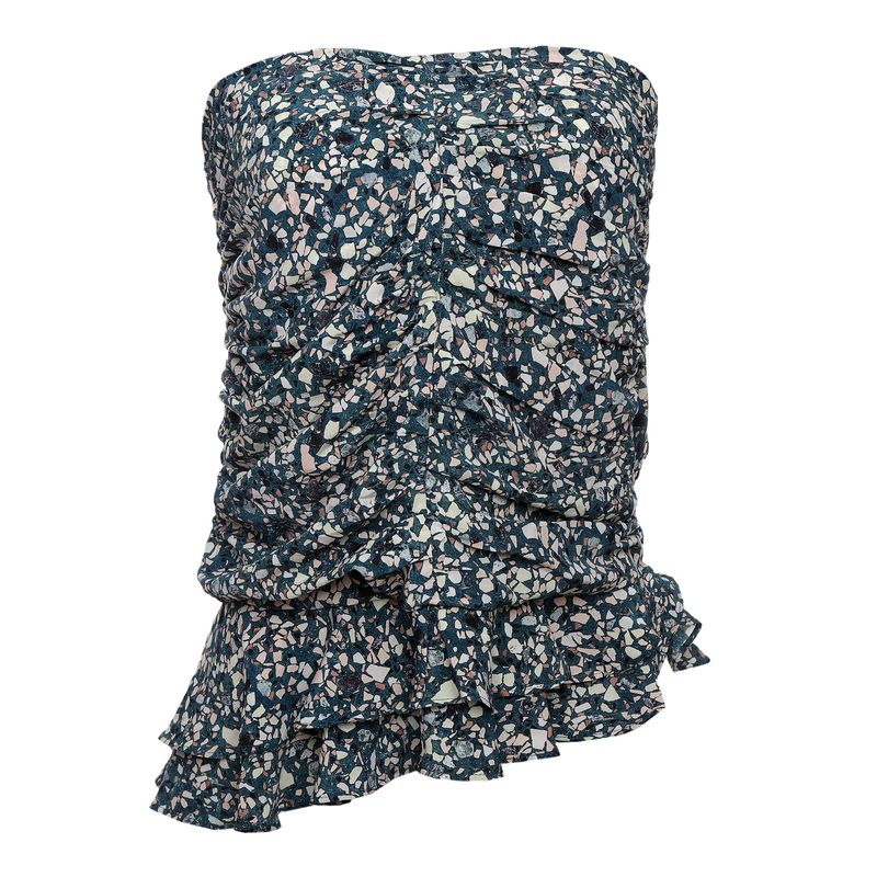 Saia-Isabel-Marant-Estampada-Azul