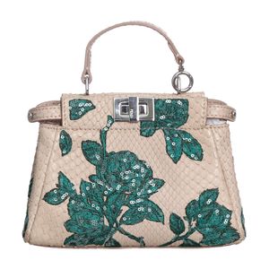 Bolsa Fendi Peekaboo Mini Couro Exótico Bordado