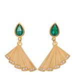 Brinco-Swarovski-Leque-Dourado-e-Verde