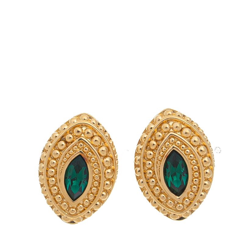 Brinco-Swarovski-Oval-Verde-e-Dourado