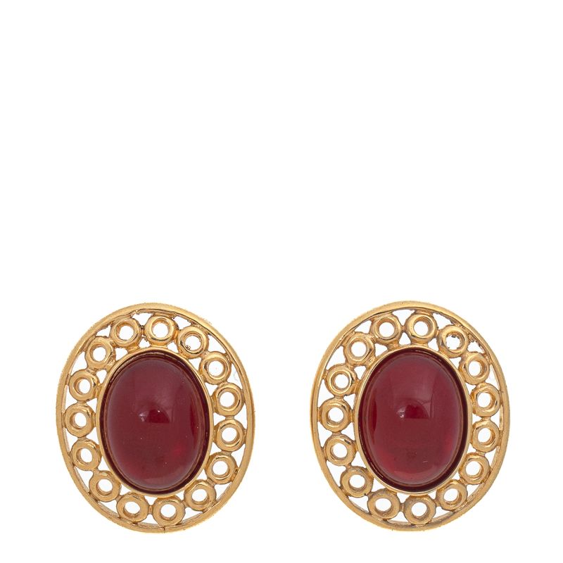 Brinco-Givenchy-Vintage-Dourado-e-Vermelho