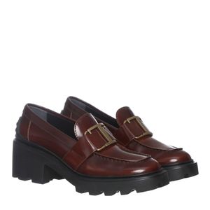 Mocassim Tod's Placa Solado Tratorado Marrom