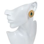 Brinco-Swarovski-Oval-Verde-e-Dourado