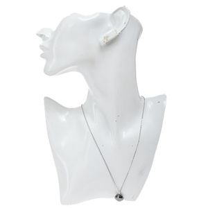 Colar Swarovski Prateado Cristal Grafite