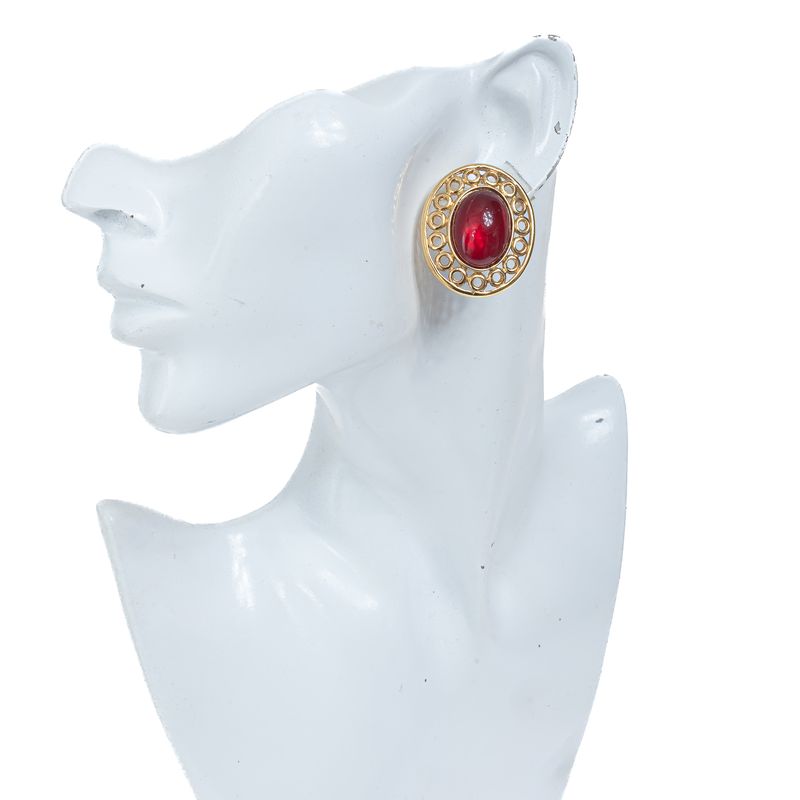Brinco-Givenchy-Vintage-Dourado-e-Vermelho