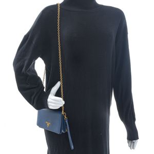 Carteira Prada WOC Saffiano Azul