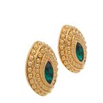 Brinco-Swarovski-Oval-Verde-e-Dourado