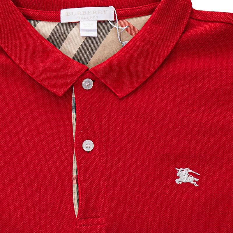 Blusa-Burberry-Polo-Infantil-Vermelha
