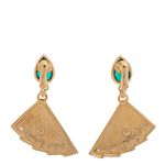 Brinco-Swarovski-Leque-Dourado-e-Verde